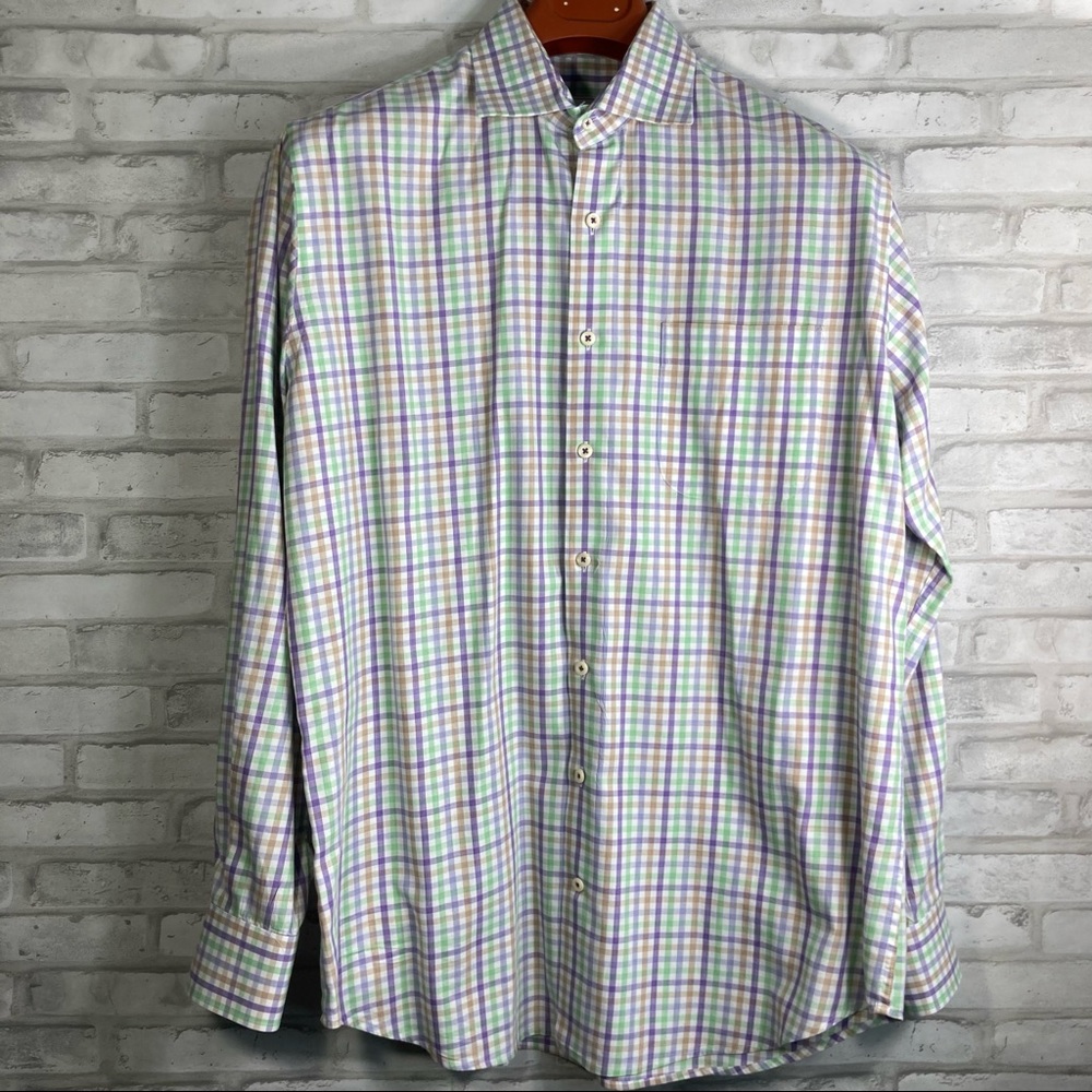 Peter Millar Men's 100% Cotton Long Sleeve Button Down Sport Shirt Size …